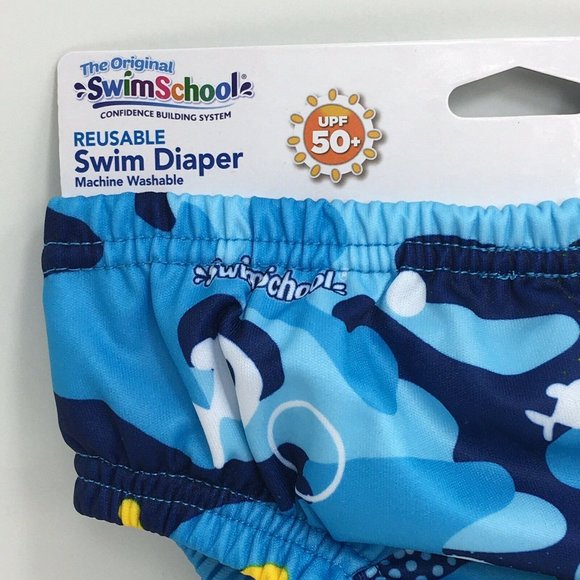 Swimschool Reusable Swim Diaper UPF 50 Level 1 18-22 lbs 12 Months Swim Blue New - Picture 4 of 12